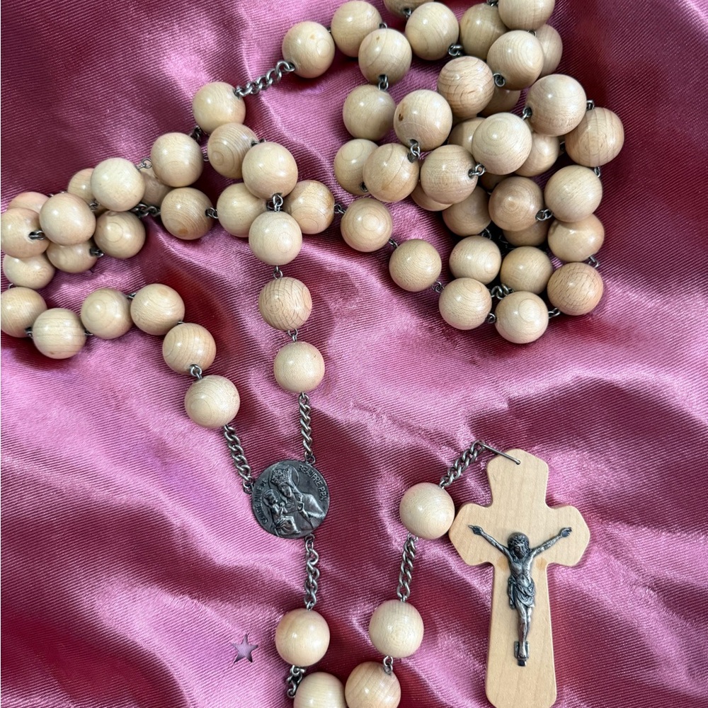 Wooden Rosary Beads with Crucifix